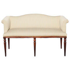 Upholstered Settee in Narrow Form at 1stDibs