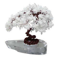 Diminutive Copper and Acrylic Tree Sculpture