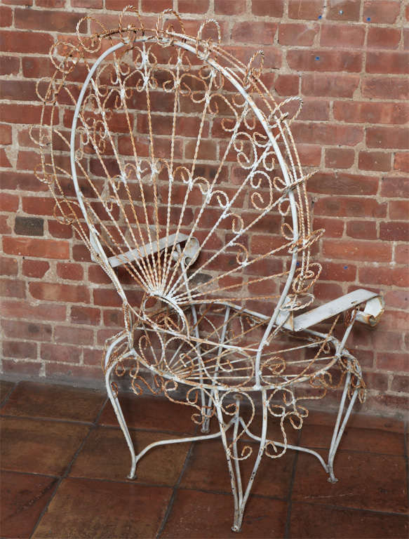 Antique French Peacock Garden Chairs 3