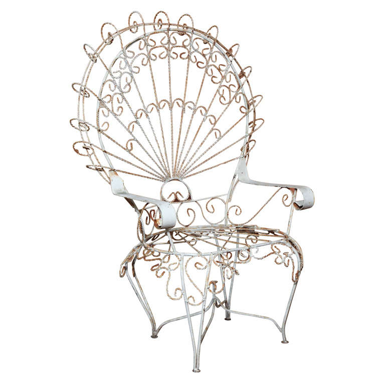 Antique French Peacock Garden Chairs