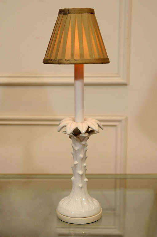Small Porcelain Palm Tree Table Lamp