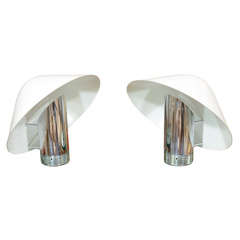 Pair of Chrome "Mushroom" Lamps by Stilnovo