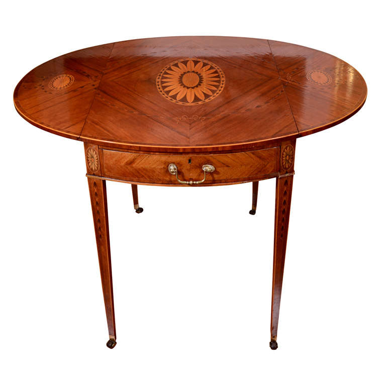 A Fine George Iii Inlaid Guadalupe Wood Pembroke Table For Sale