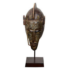 African Brass Mounted Bambara Mask