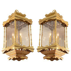 A Pair of Regency Brass Hall Lanterns