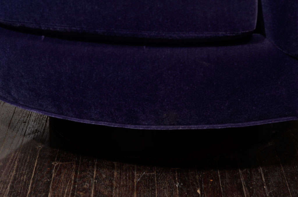American 1970's Milo Baugman Tub Chair Upholstered in Purple Mohair