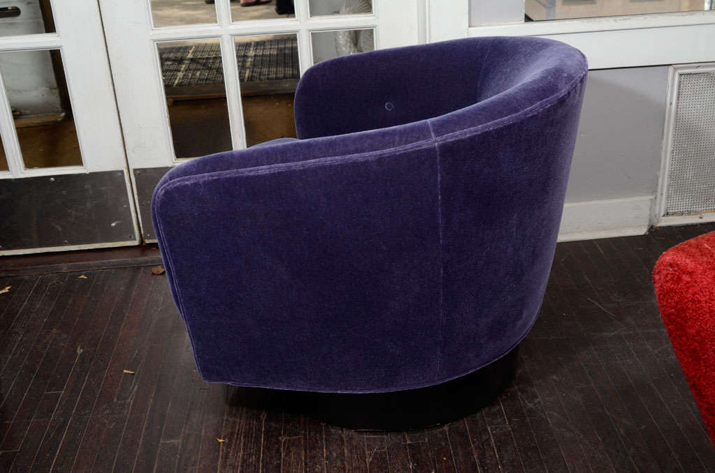 1970's Milo Baugman Tub Chair Upholstered in Purple Mohair 1