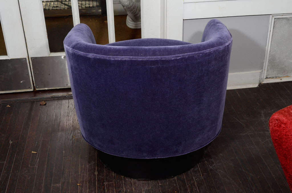 1970's Milo Baugman Tub Chair Upholstered in Purple Mohair 2
