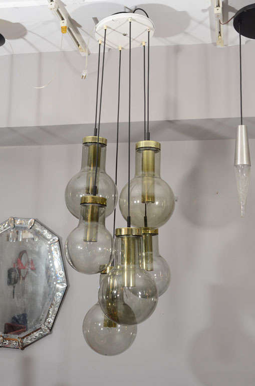 Smoke Glass 6 Globe Chandelier