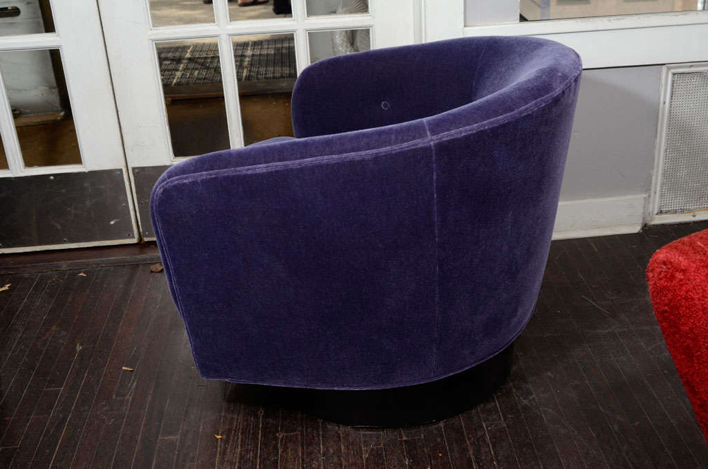 1970's Milo Baugman Tub Chair Upholstered in Purple Mohair at 1stdibs