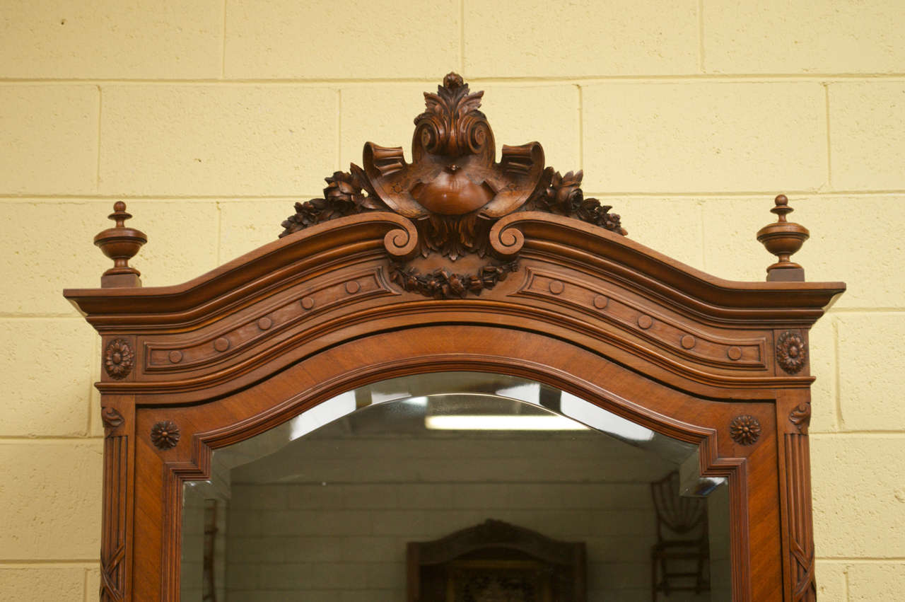 Louis XV Style Carved, French Walnut Bonnetiere In Excellent Condition In San Mateo, CA