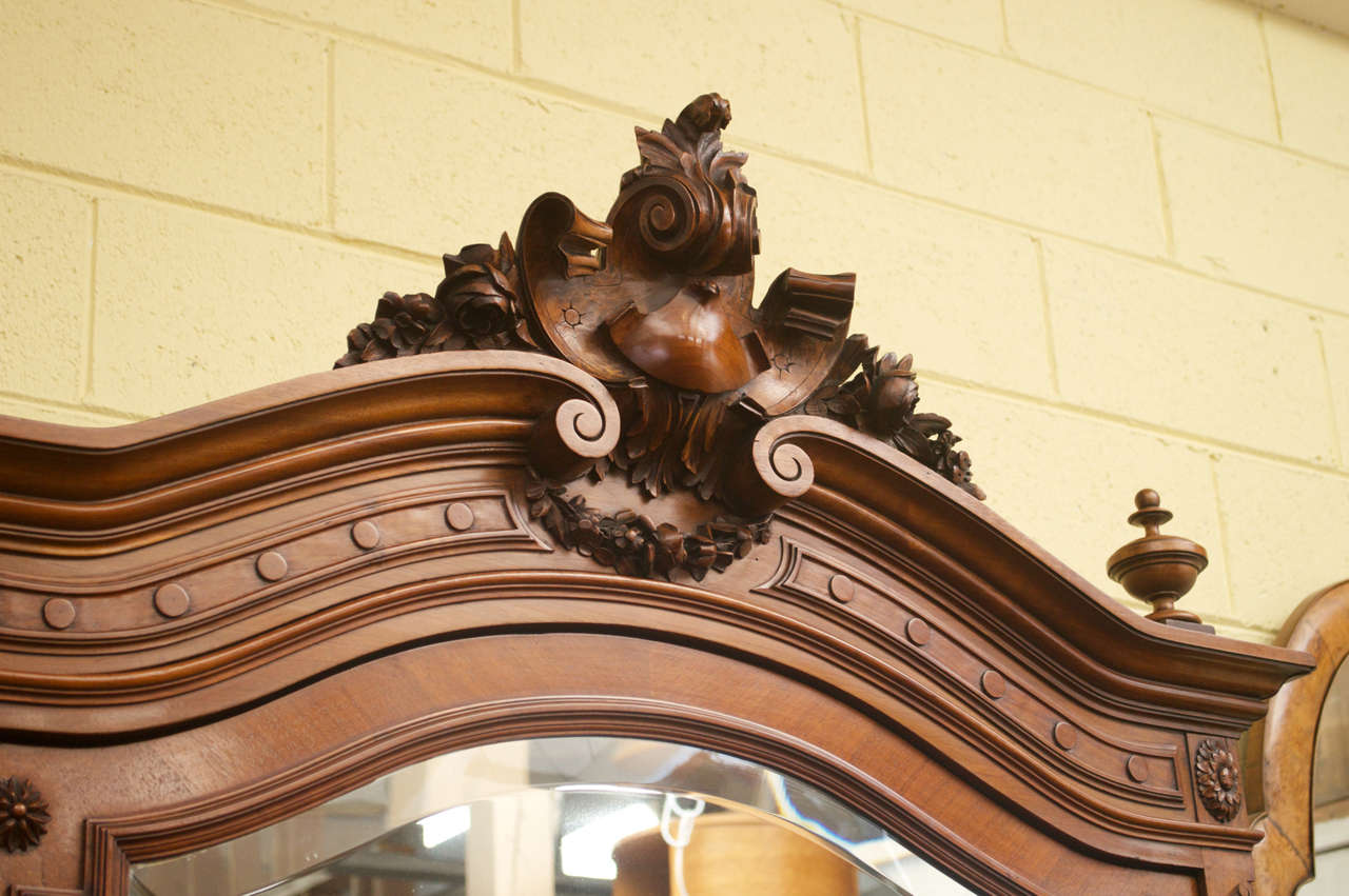 Louis XV Style Carved, French Walnut Bonnetiere 1