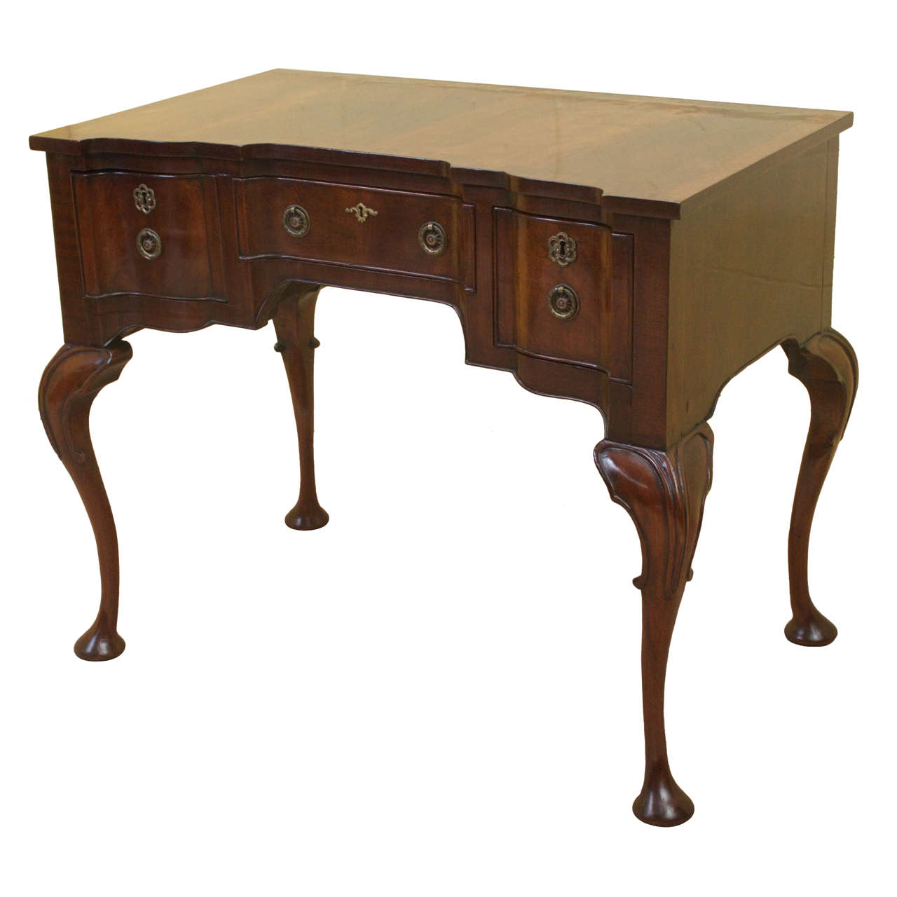 Queen Anne Style Flame Mahogany Lowboy