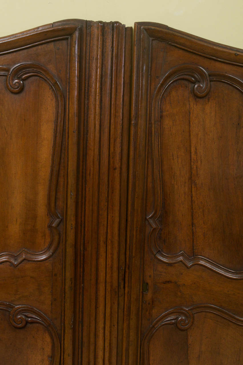 18th Century and Earlier Pair of Carved Louis XV French Walnut Armoire Doors - STORE CLOSING MAY 31ST