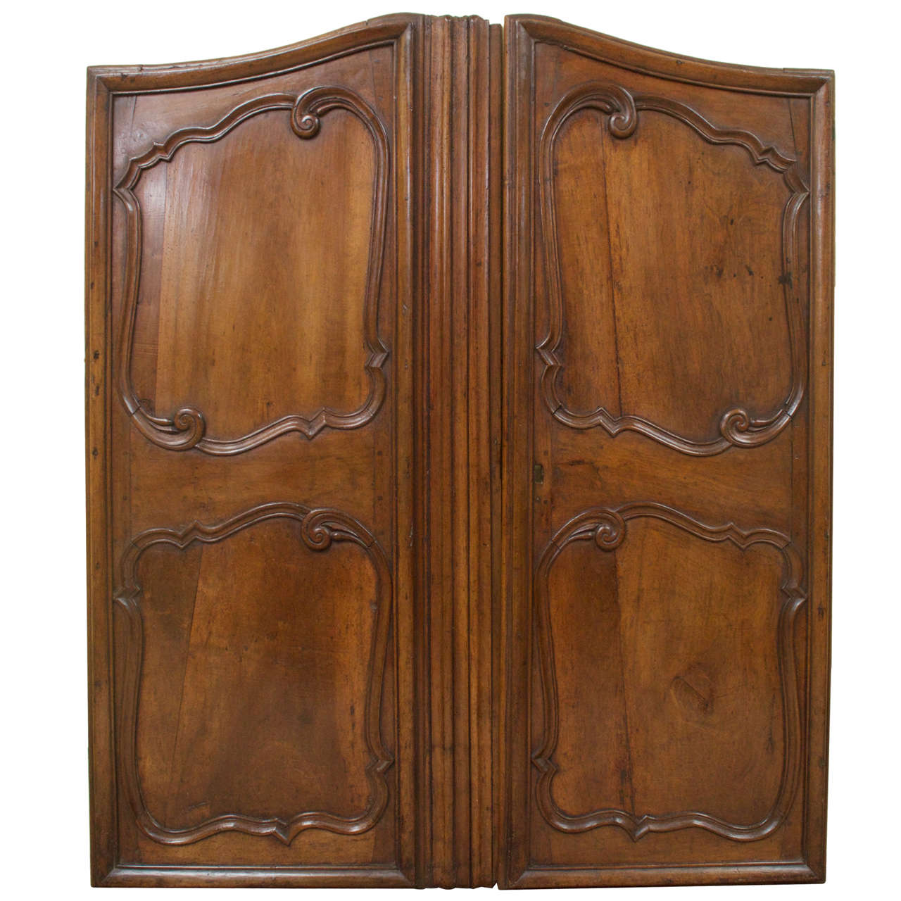 Pair of Carved Louis XV French Walnut Armoire Doors - STORE CLOSING MAY 31ST