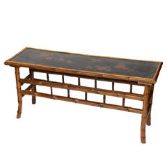 19th c Fine English Bamboo Low Coffee Table
