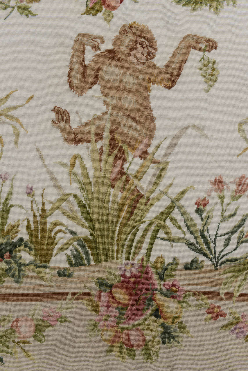Hand Made Wool Needlepoint Rug with Monkeys at 1stDibs monkey rugs