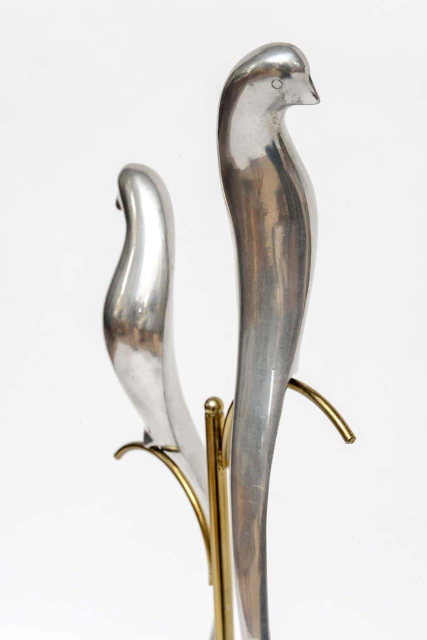 20th Century Pair Of Jere Birds on Marble Base