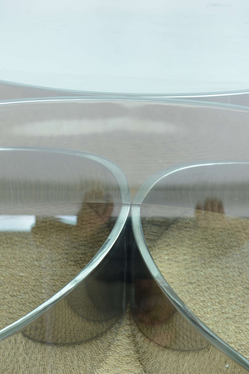 Late 20th Century Superb French Stainless Steel Coffee Table