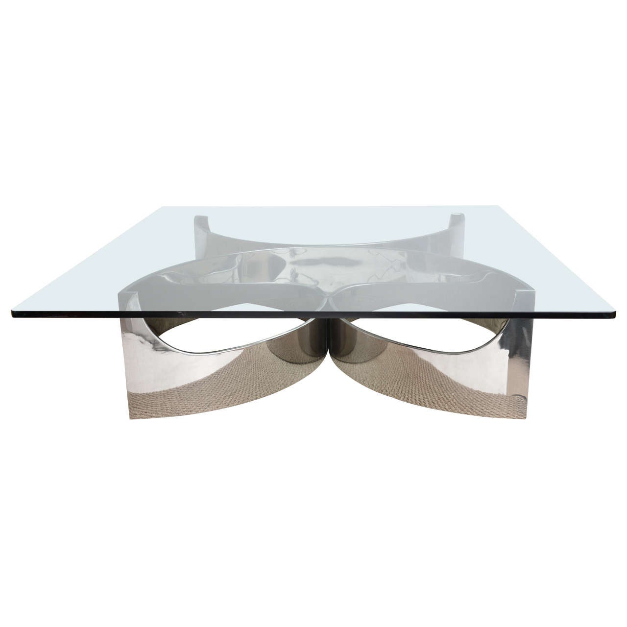 Superb French Stainless Steel Coffee Table