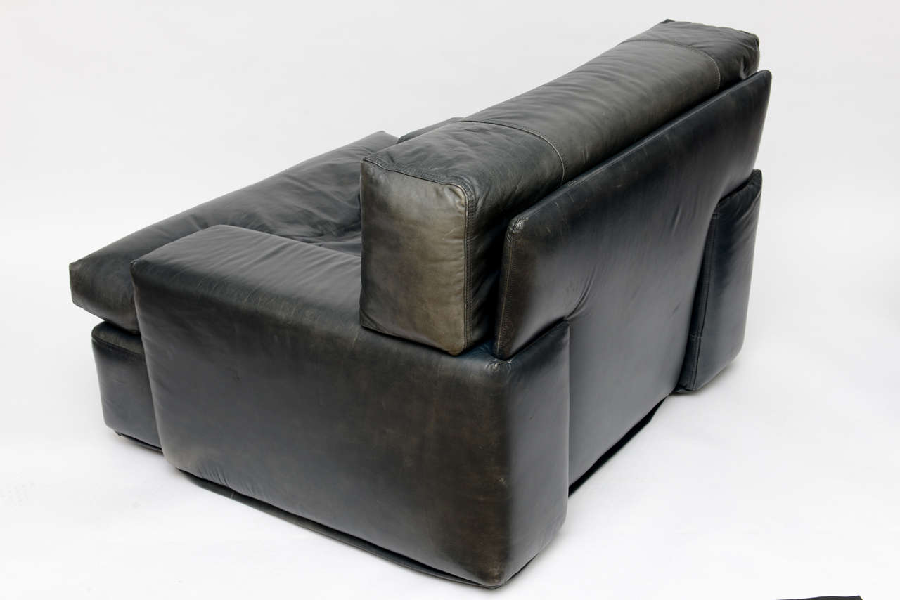 Leather Two Pairs of Lounge Chairs from the Pace Collection