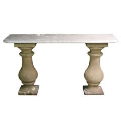 Vintage Limestone and Marble Console