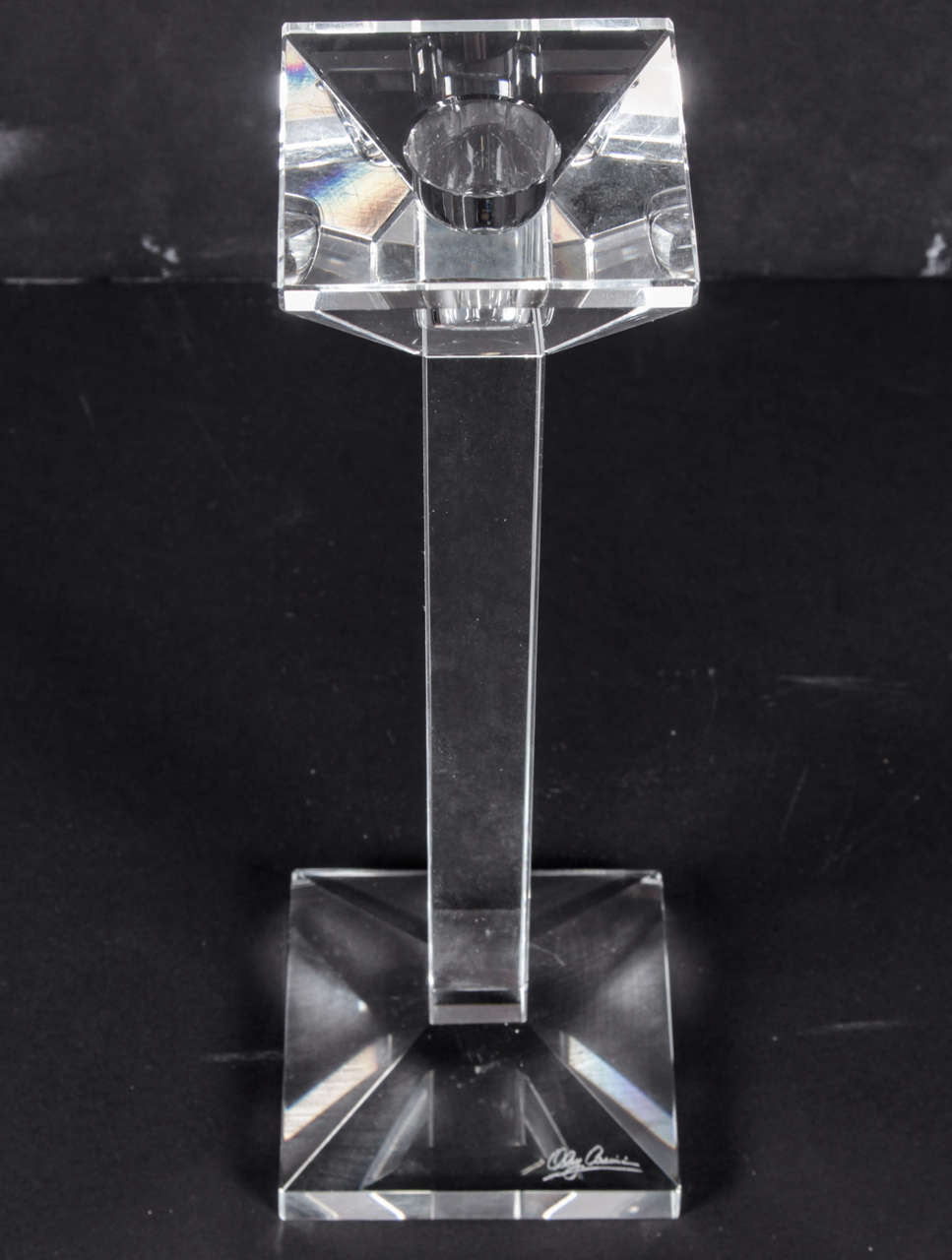 Set von 3 Kristall-Kerzenständern von Oleg Cassini (Ende des 20. Jahrhunderts) im Angebot