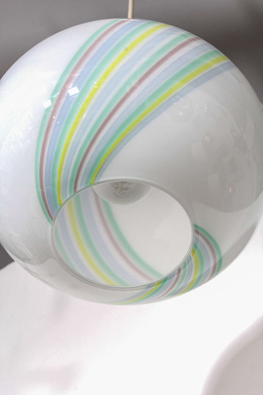 Mid-Century Modern Murano Swirl Glass Pendant For Sale