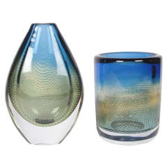 Pair of Kraka Vases by Sven Palmqvist for Orrefors