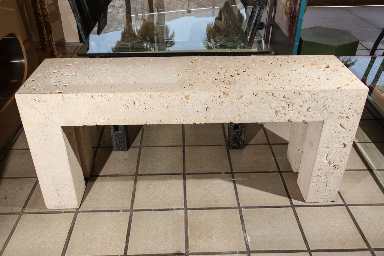 Fabuleuse console en pierre fossile