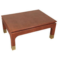 Grass Cloth Coffee Table by Steve Chase