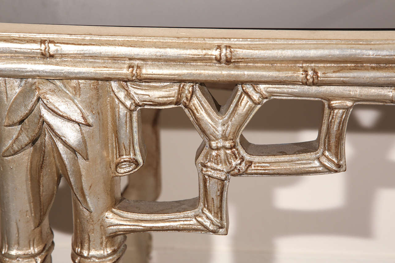 Silver Leafed Bamboo Console by James Mont 1