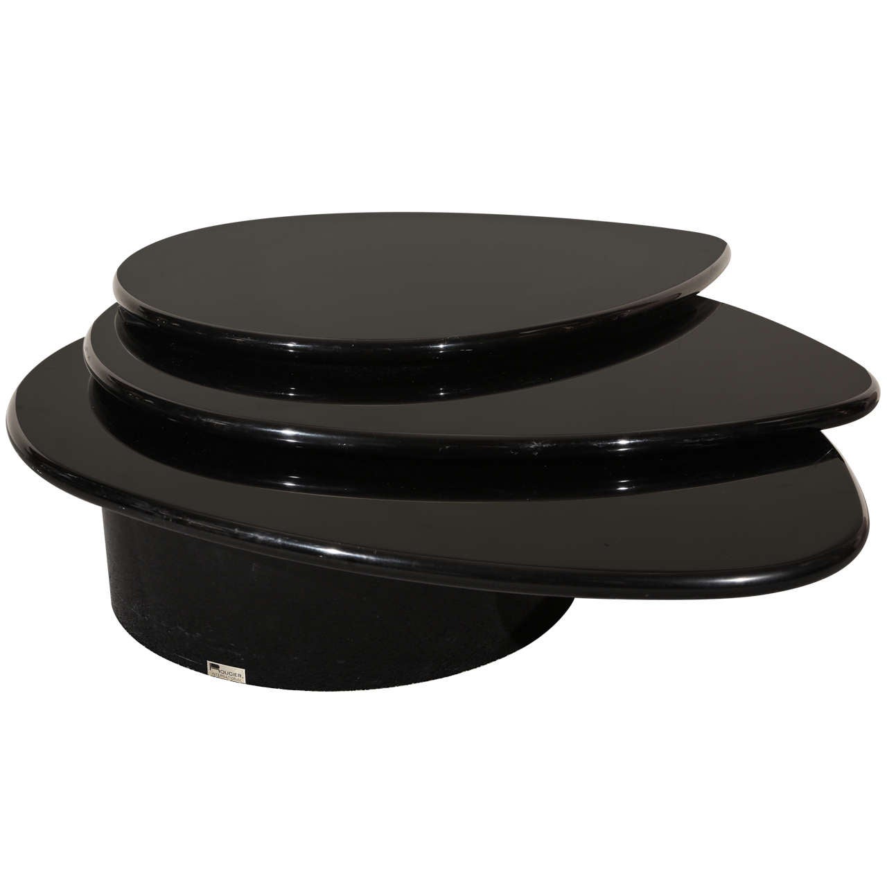 Black Lacquered Coffee table by Rougier