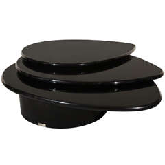 Black Lacquered Coffee table by Rougier