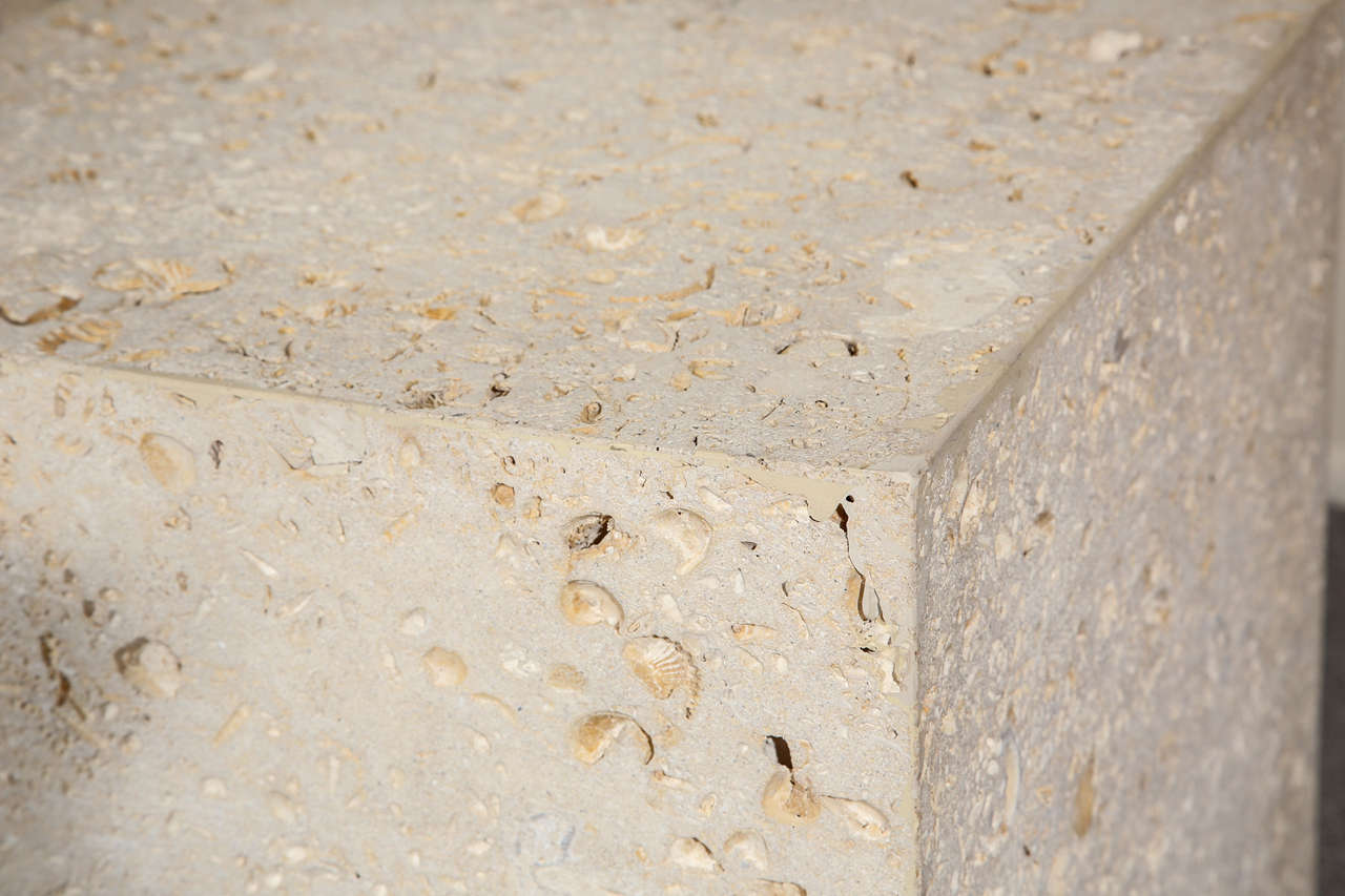 Pair of Fossil Stone End Tables at 1stDibs