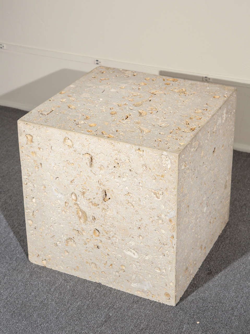 Pair of Fossil Stone End Tables at 1stDibs