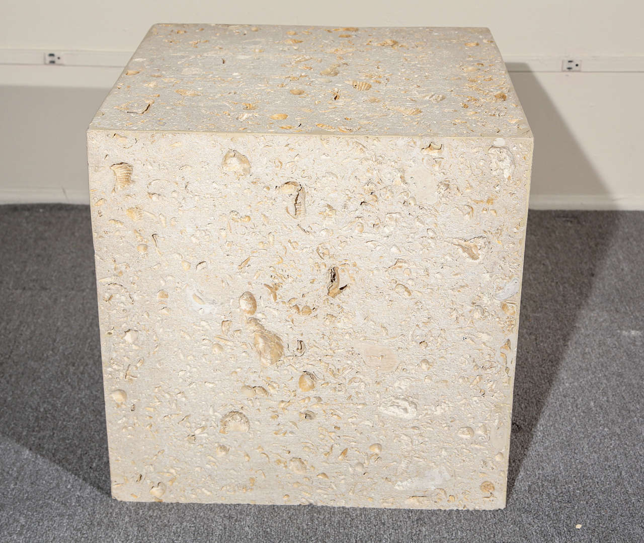 Pair of Fossil Stone End Tables at 1stDibs