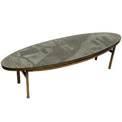 Unusual Oval "Chan" Coffee Table by Philip and Kelvin LaVerne