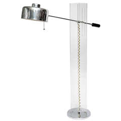 FALL SALE - 60's Lucite and Polished Aluminum Floor Lamp