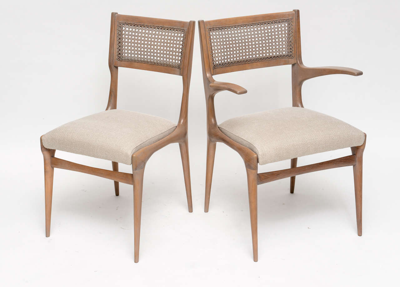 Italian Set of Six Dining Chairs by Carlo di Carli