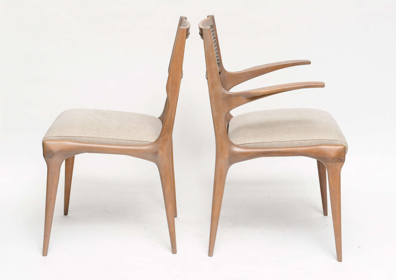 Mid-20th Century Set of Six Dining Chairs by Carlo di Carli