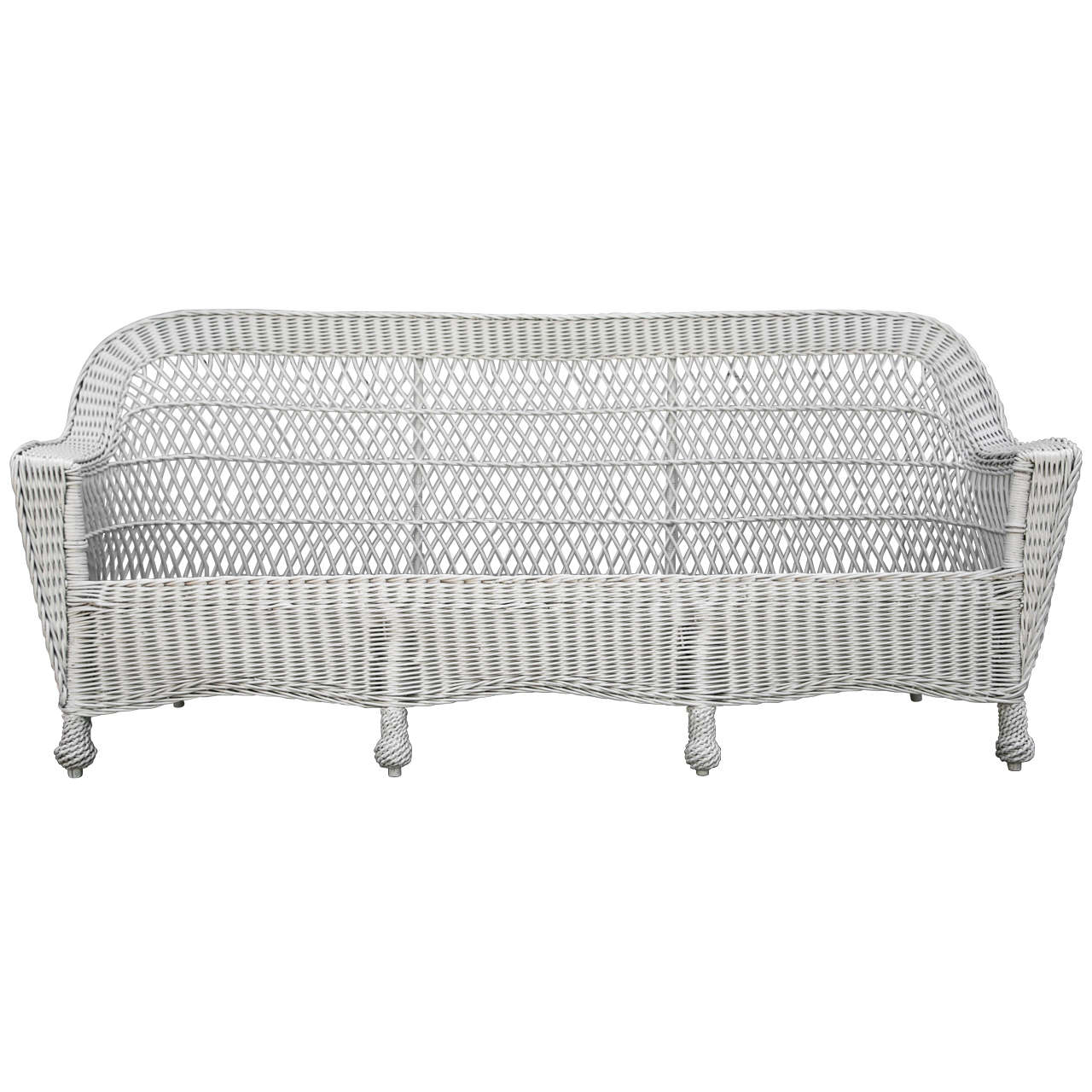 Antique Bar Harbor Wicker Sofa