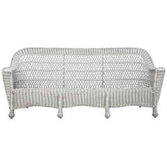 Antique Bar Harbor Wicker Sofa