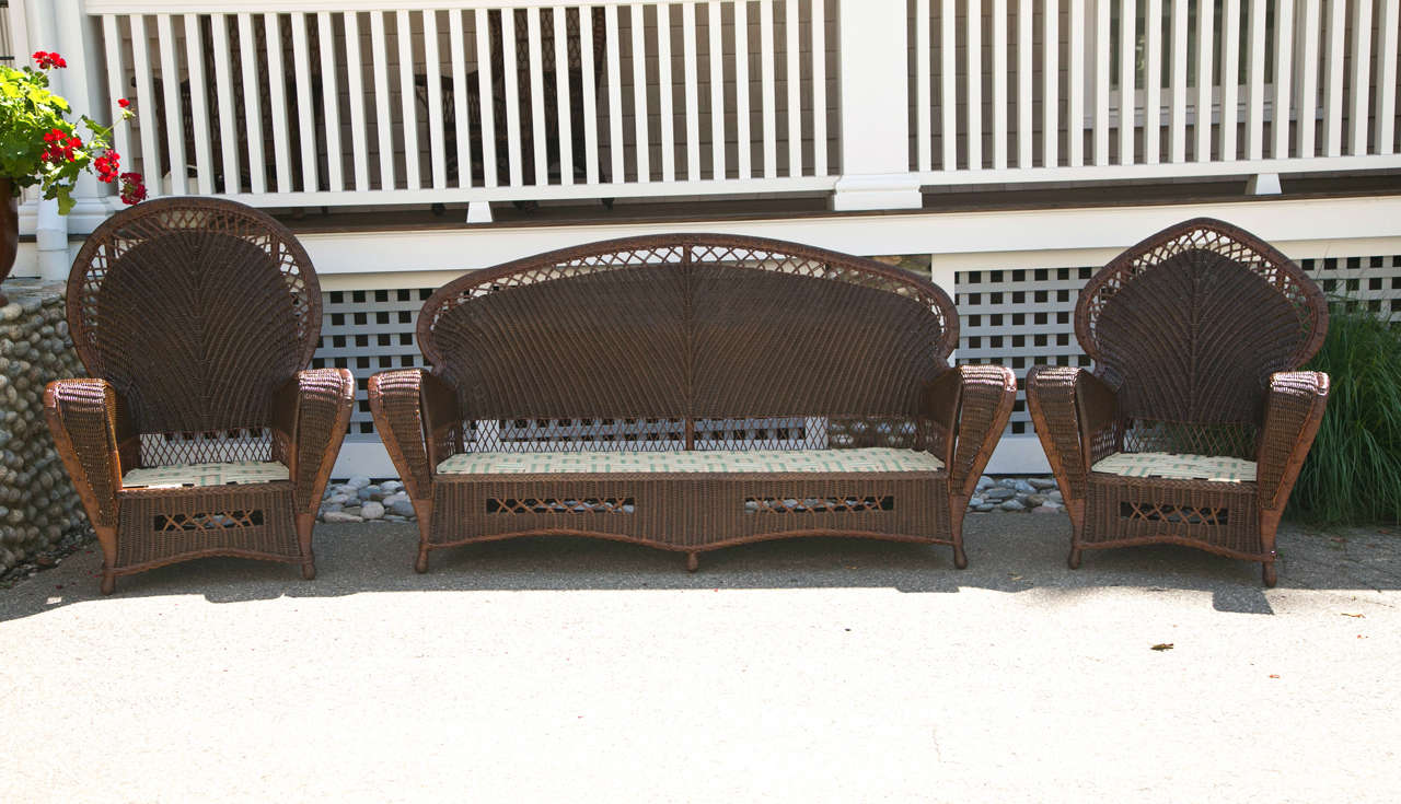 Antique Wicker Chairs and Sofa For Sale 3