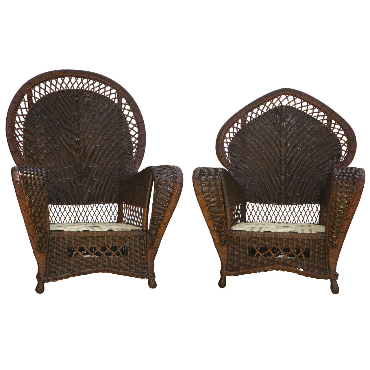 Antique Wicker Chairs and Sofa For Sale