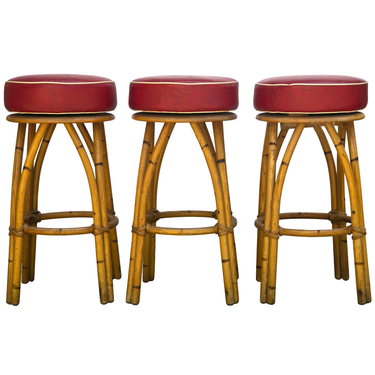 Heywood Wakefield Rattan Bar Stools at 1stDibs heywood wakefield bar