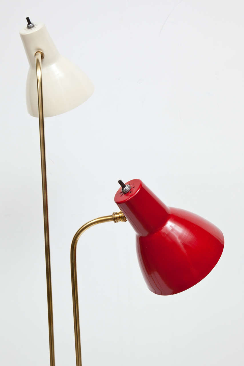 Mid-Century Modern Brass Floor Lamp from Italy