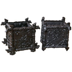 Pair of Petite Cast Iron L'Orangerie Planter Boxes