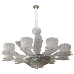 Vintage Mid-20th Century Murano Glass Deco Style Chandelier