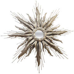 Silvered Metal Starburst Mirror 10